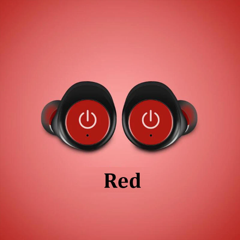 Red 2 шт Bluetooth наушники для samsung Galaxy A9 A8 A5 A6 A4 J4 J6 Plus J7 J3 J2 J5 Prime беспроводные наушники Близнецы гарнитура с микрофоном - Color: Red