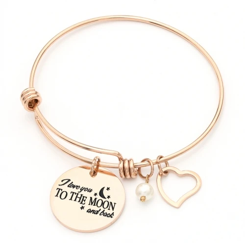Rose gold love Серебряный Розовый Золотой шарм в форме сердца браслет жемчужные браслеты Дружба духовная Любовь ювелирные изделия для женщин девочек мама сестра - Окраска металла: Rose gold love