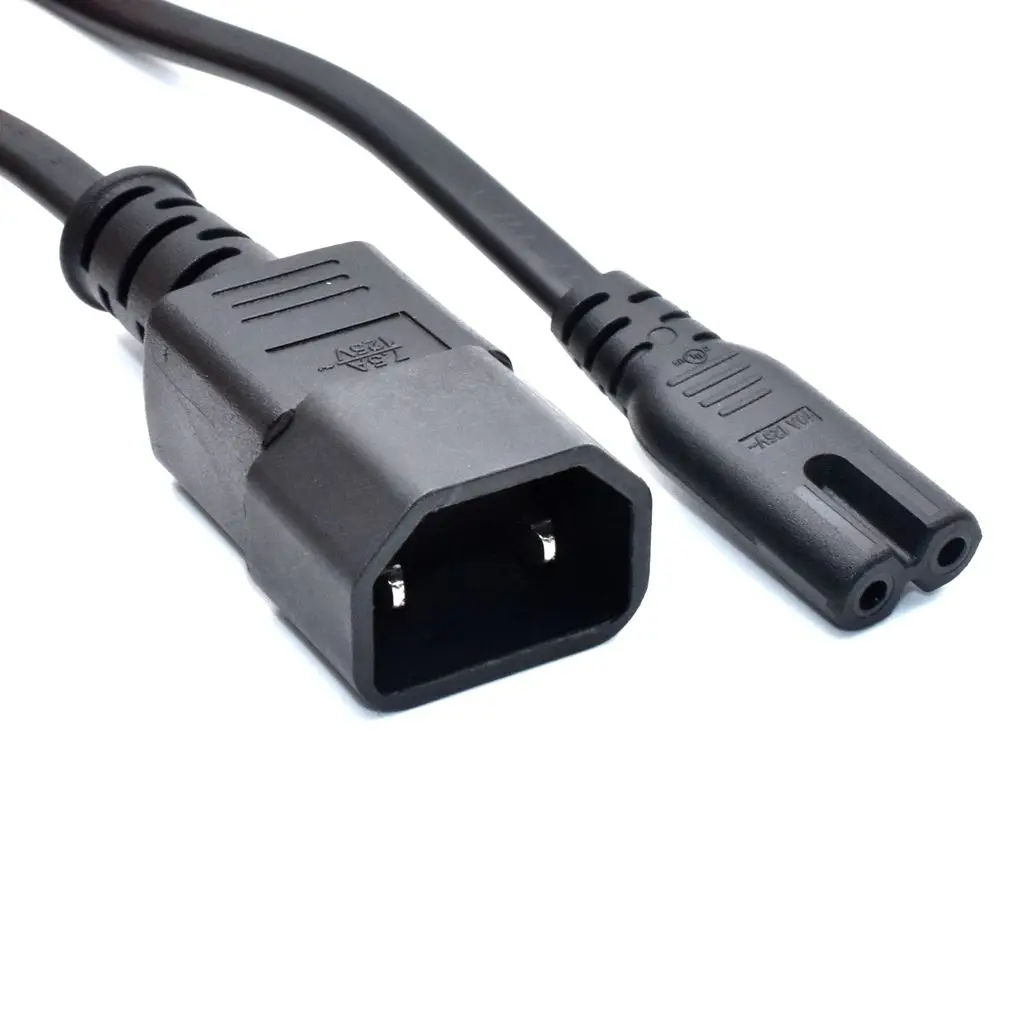 C18 to C7 Extension Power Cord,IEC 320 C7 Female to C18 Male Power Adapter Cable For PDU UPS,2Pin C14 to C7 cables 130CM