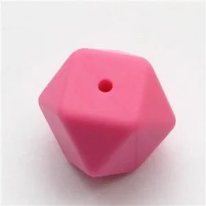 pink 5 шт./партия BPA бесплатно 17 мм Силиконовое шестигранное детское кольцо для соски Прорезыватель бисерные браслеты жевательные украшения-грызунки ожерелье - Цвет: pink