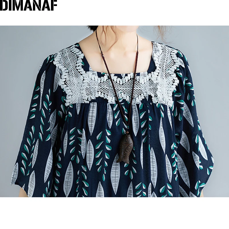 DIMANAF плюс размер женское длинное платье винтажный Летний Сарафан женский Vestidos