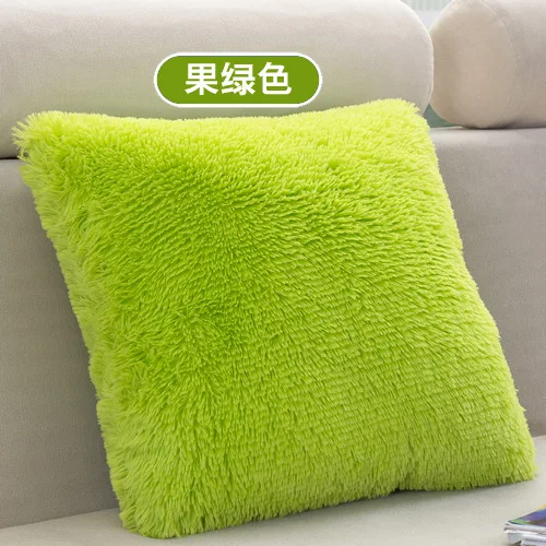 fruit green Мягкий удобный пушистый однотонный плюшевый квадратный чехол для дивана, наволочка для подушки, декоративная коробка(без сердечника), товары для домашнего декора - Цвет: fruit green