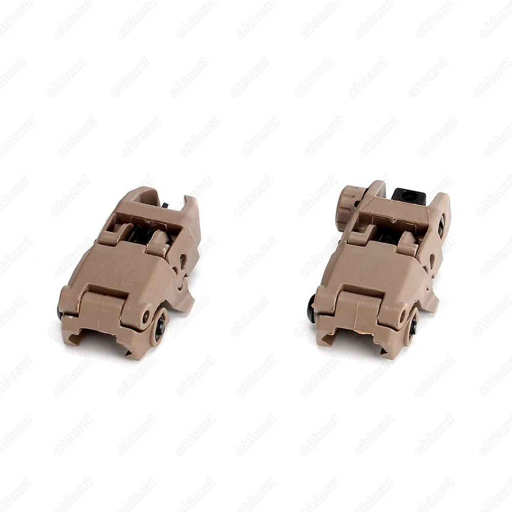 Tan color Ohhunt модель 4 AR 15 Тактический откидной Комплект переднего заднего вида Регулировка ветра полимерные прицелы 20 мм рельс для стрелковой рукавицы - Цвет: Tan color