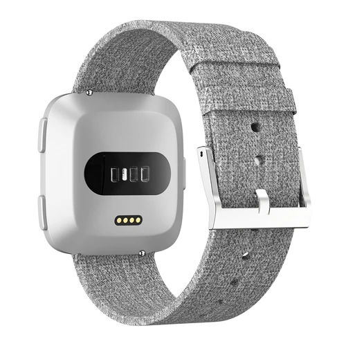 Серый Для Fibit Versa Band нейлоновая плетеная ткань умные наручные часы ремешок для Fitbit Versa 2 умные аксессуары с металлической застежкой - Цвет: Серый