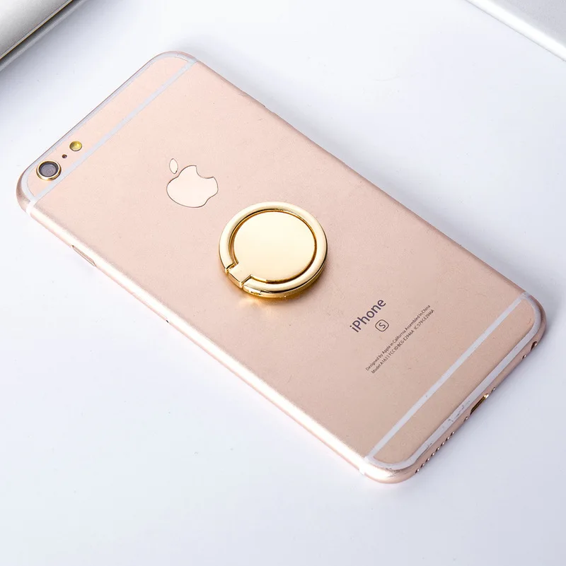 Gold 360 Вращающийся на палец Настольный стенд для iPhone samsung Xiaomi Универсальный телефон магнитное кольцо кронштейн держатели металлический Автомобильный держатель Стенд - Цвет: Gold