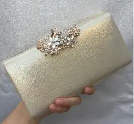 gold DAIWEI новая женская мода PU/кожа формальные события/вечерние свадебные вечерние сумки/клатч с бриллиантами Черный Золотой Серебряный - Цвет: gold