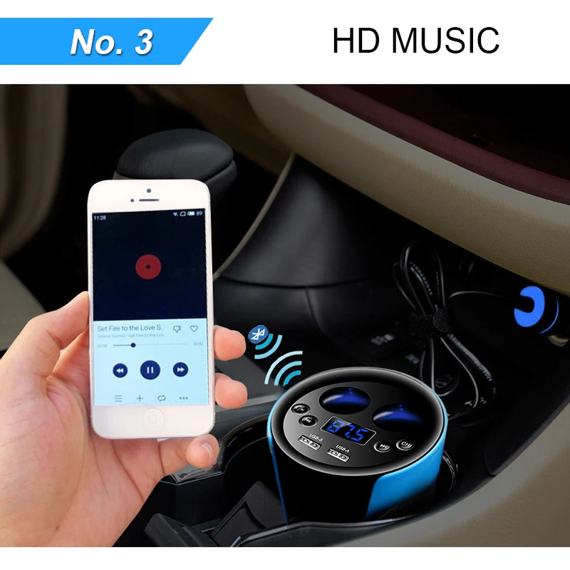 Fm передатчик 2019 mp3 плеер Bluetooth автомобильный комплект громкая связь звонок