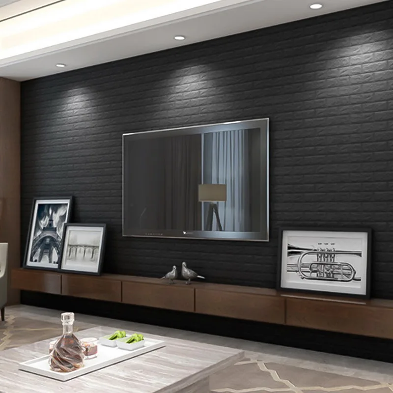 2 шт. самоклеющиеся водонепроницаемые обои для телевизора кирпичные 3D настенные