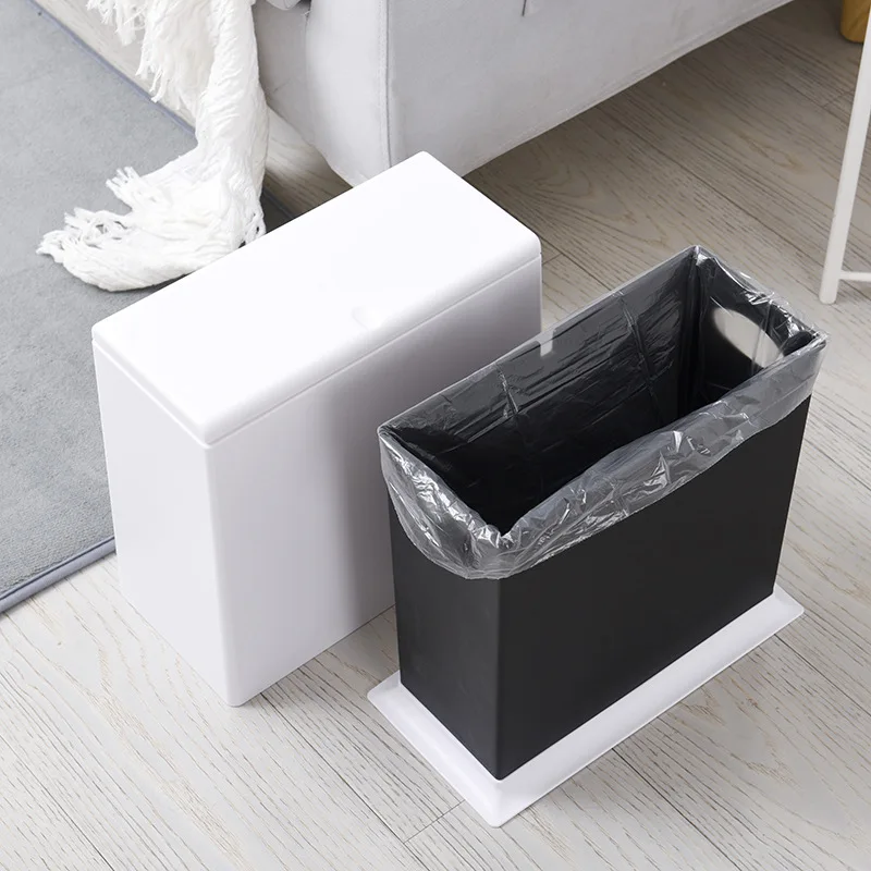 European Ttpe Plastic Trash Can Household Pressing Living Room Bedroom Kitchen Bathroom Waste Bins Office Paper Basket | Дом и сад