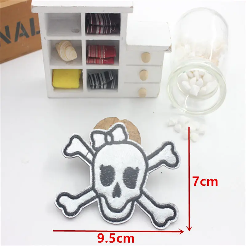 Бесплатная доставка 1 шт. вышитая аппликация с помощью утюга в виде скелета