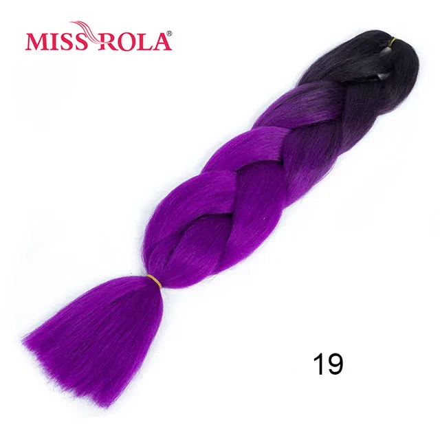 Miss Rola, 100 г, ультра большой Плетеный вязаный крючком, волосы для наращивания, 1 шт., 89 цветов, Ombre, синтетические, на крючках, косички, цвет волос - Цвет: #18