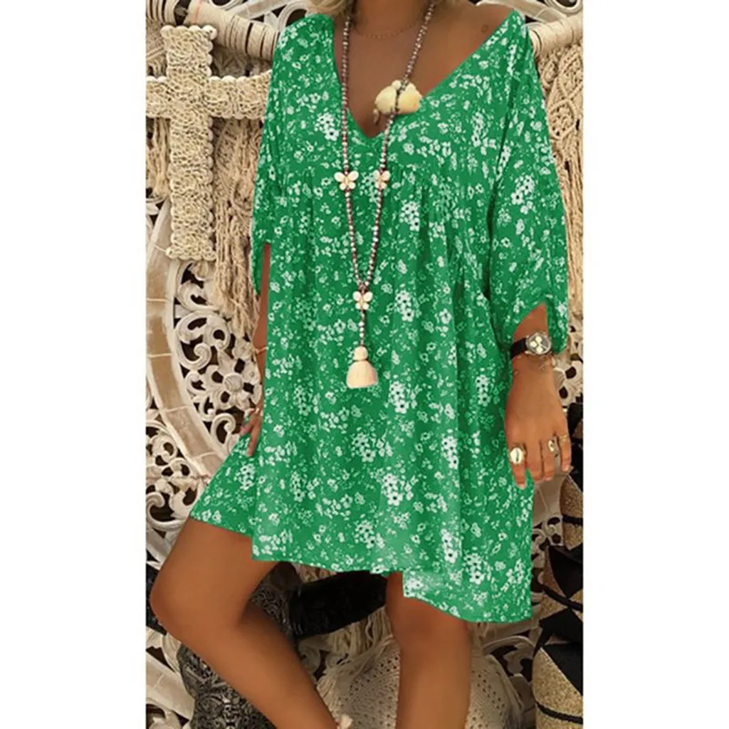 Женское мини платье Повседневное большого размера с треугольным вырезом и