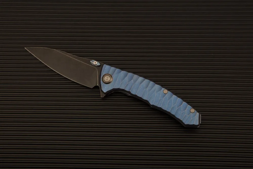 Maxace складной нож Corvus 1 M390 сталь черное лезвие с титановым покрытием титановые