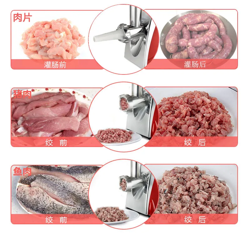 JIQI многофункциональная электрическая мясорубка с наполнителем, машина для наполнения колбасы, машина для нарезки овощей, резак 110 В 220 В