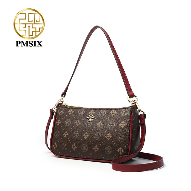 Женская сумка через плечо PMSIX мягкая маленькая из ПВХ с цветочным принтом