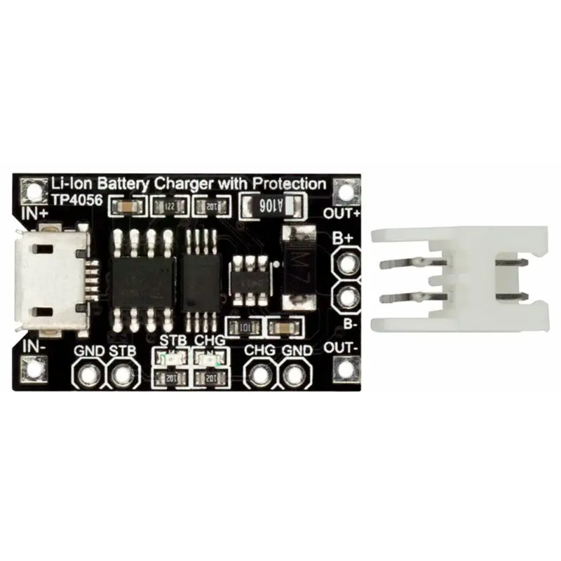 ABGN Hot RobotDyn Tp4056 Micro usb 18650 Li Ion Зарядное устройство 1A с разъемом питания и кабелем