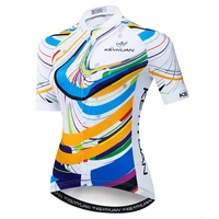 keyiyuan summer new road racing bike riding equipment quick dry breathable women color pattern white short sleeve top