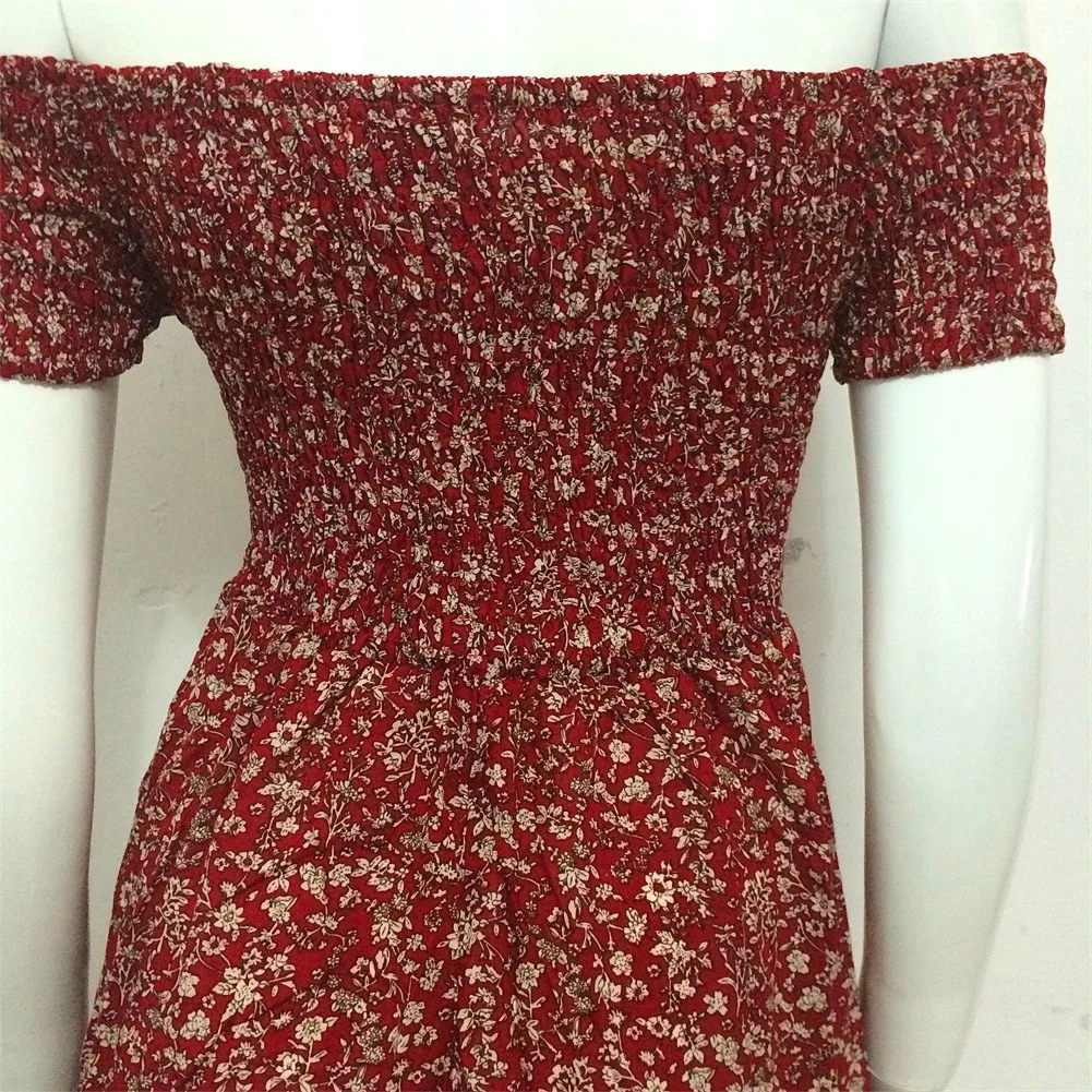 Женское пляжное мини-платье с открытыми плечами повседневное праздничное платье