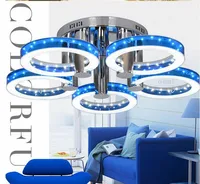 Lucky Ring 18 W LED Ceiling Lights Acrylic with 5 lights (Chrome Finish)  Blue Size:73*73*20cm