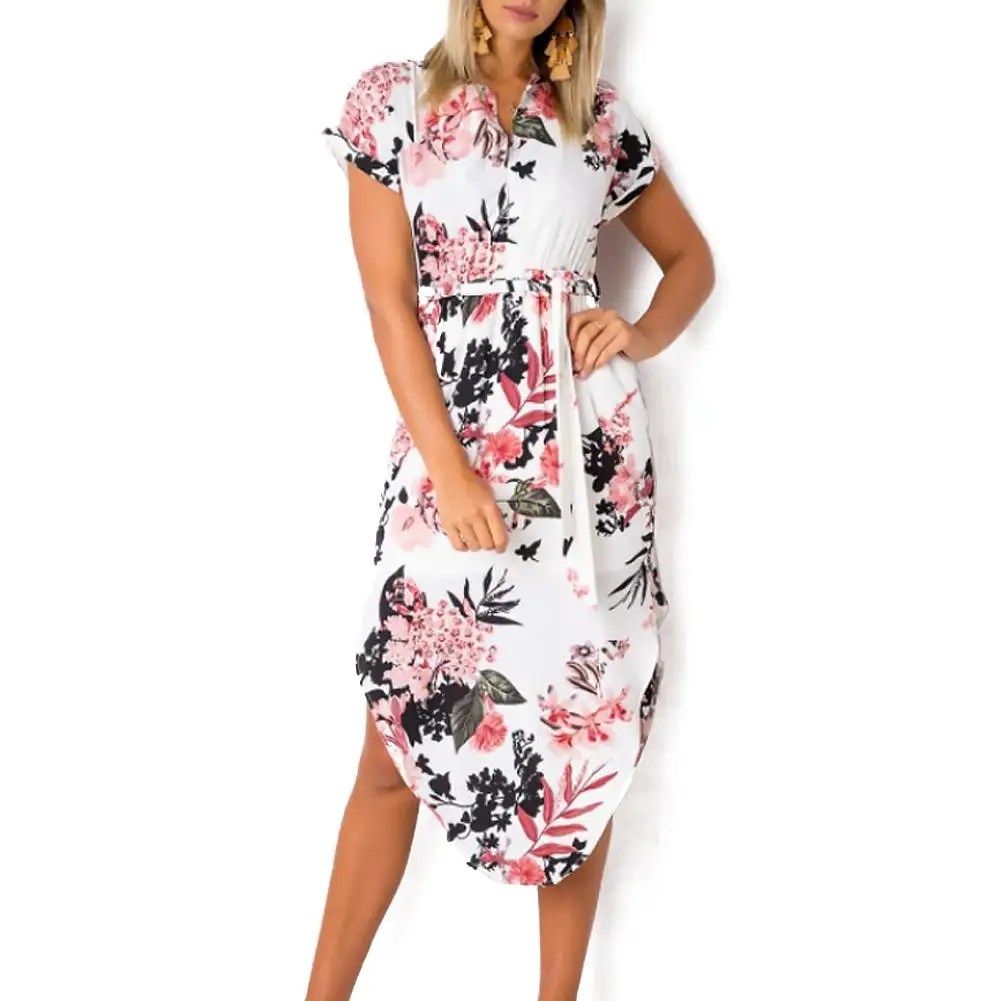 Новое Женское летнее модное сексуальное платье с v образным вырезом и коротким