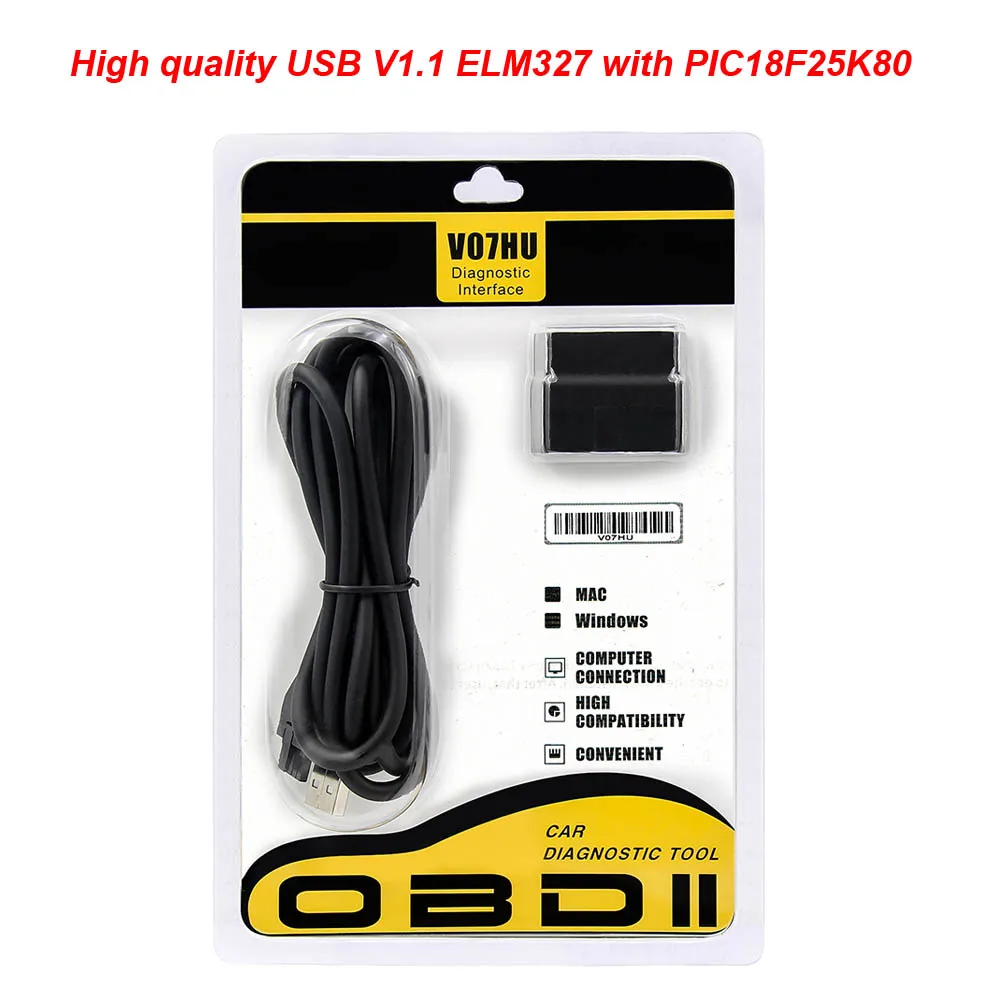 V1.1 USB Мини ELM327 V1.5 USB с PIC18F25K80 CH430 чип с HS-CAN/MS-CAN переключатель OBDII код читателя FORScan obd obd2 инструмент диагностики - Цвет: V1.1 USB