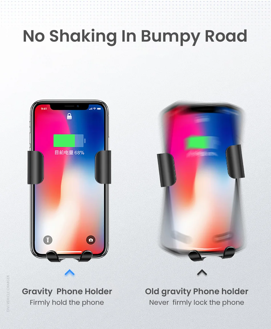 DIVI беспроводное автомобильное зарядное устройство для samsung s8 s9 s7 держатель телефона для huawei xiaomi