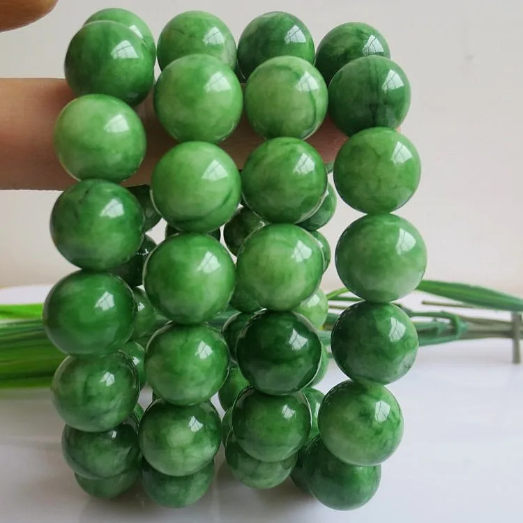 Сертификат в комплекте! Браслет из натурального камня Giada Lucky молитвенные бусины