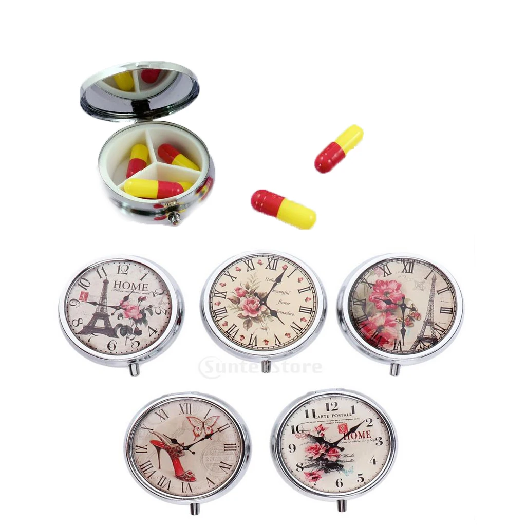 Домашняя дорожная коробка круглая 3 сетки конфетная для таблеток портативные