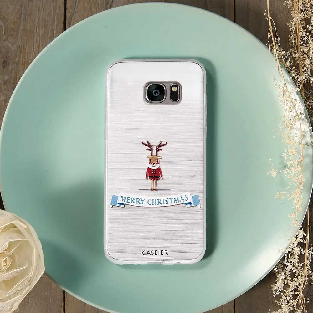 CASEIER Phone Case For Samsung S8 Plus S6 S7 Edge Note 8 9 Cases Soft Merry Christmas Cover S9 Funda Coques |