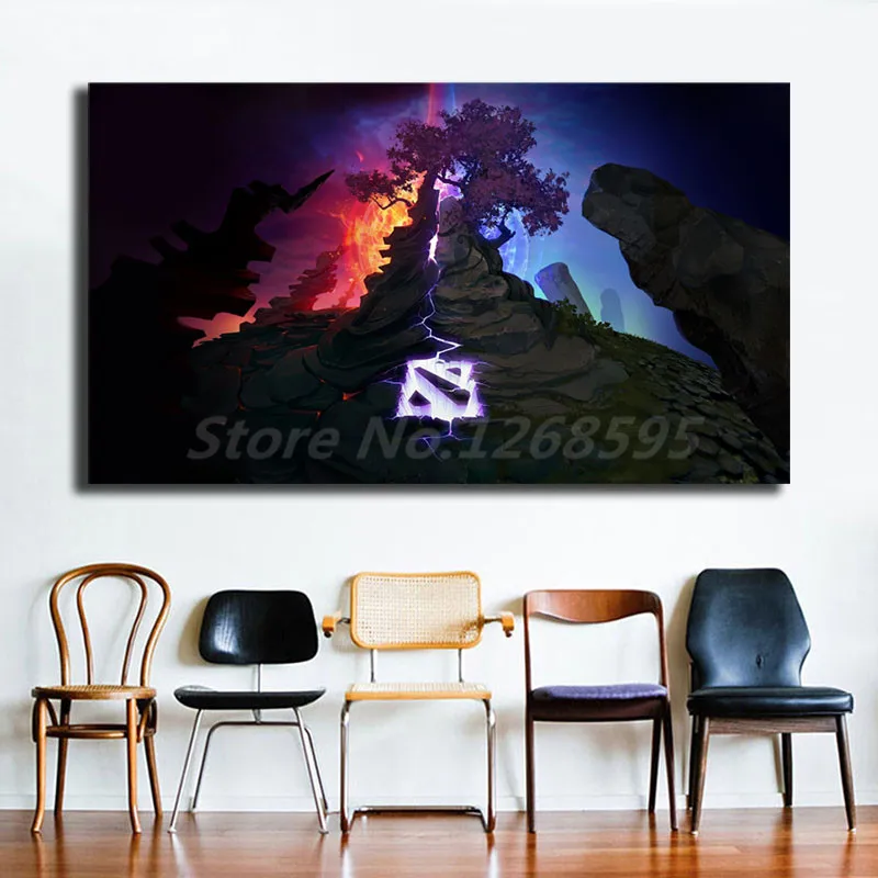 Dota 2 Epic Logo обои настенные художественные холст постер и печать Картина