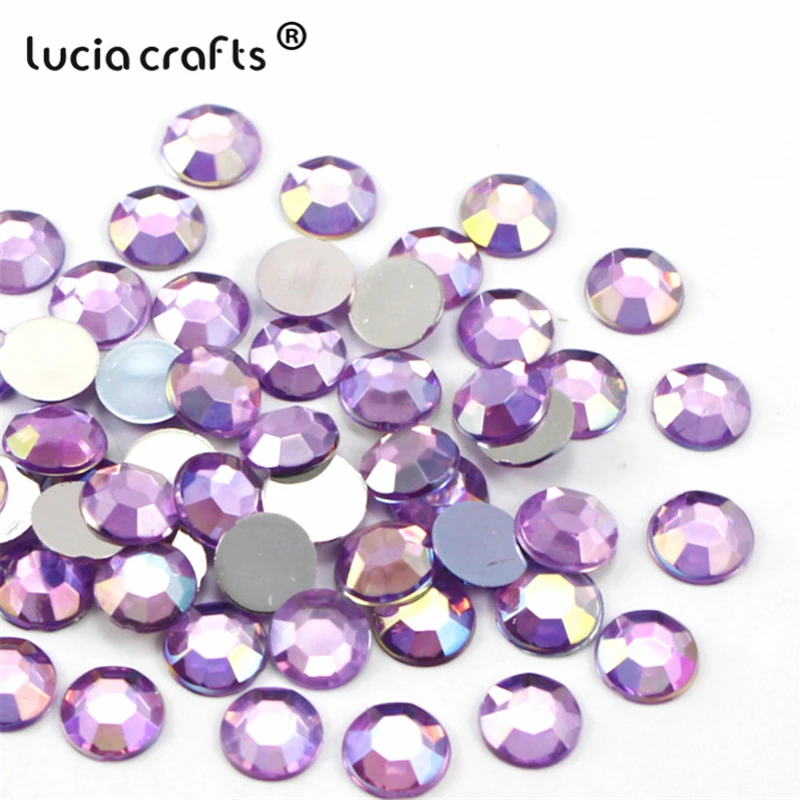 Lucia crafts 100 шт/200 шт 8 мм ss40 разноцветный вариант акриловые радужные Стразы Самоцветы DIY аксессуары материалы D1206
