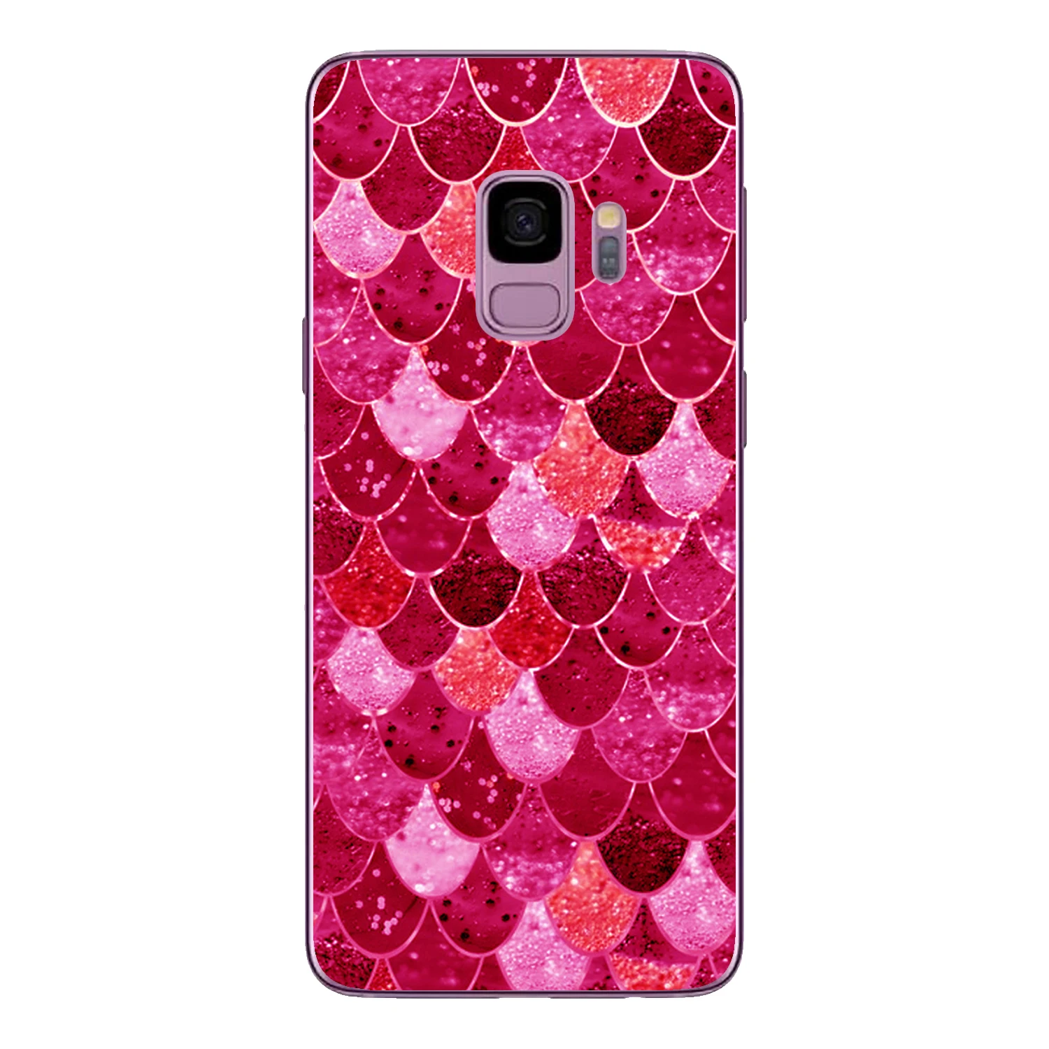 For Samsung Galaxy S9 Case Cover 5.8&quot Soft TPU Silicone Popular Cute Happy Color Fish Scale Flower Pattern Painted Phone |