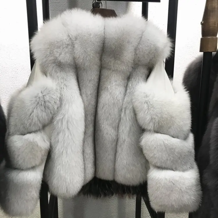 OFTBUY шуба из натурального Лисьего меха, зимняя женская куртка из натурального Лисьего меха, Толстая теплая уличная одежда, брендовая Роскошная верхняя одежда, повседневная мода