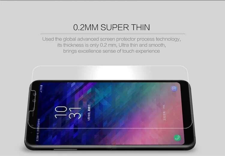 Для Samsung Galaxy A8 2018 Экран протектор Плёнки Nillkin H + Pro 2.5D Закаленное Стекло защитный