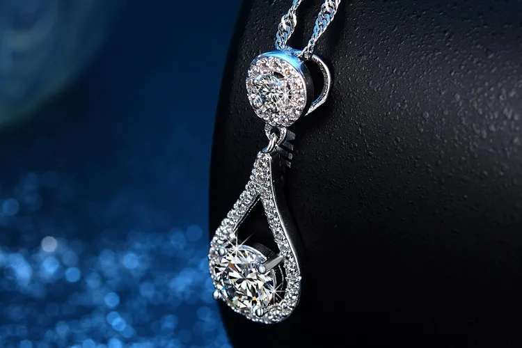 Женское ожерелье из серебра 925 пробы с фианитами|drop necklace|necklace jewelrynew arrival |