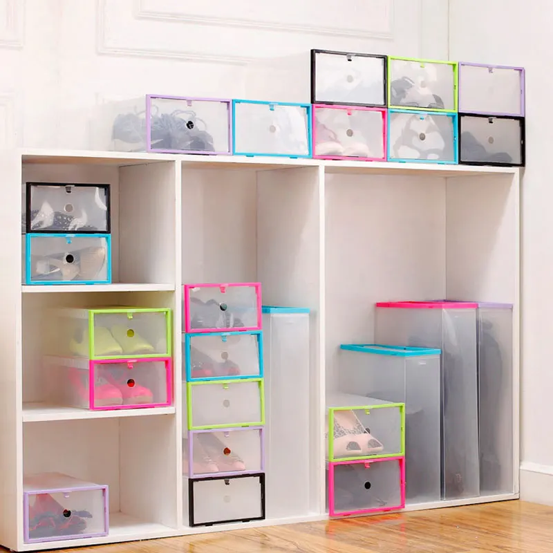 1 шт. прозрачный Пластик обувной коробке DIY Многофункциональный складной сильный
