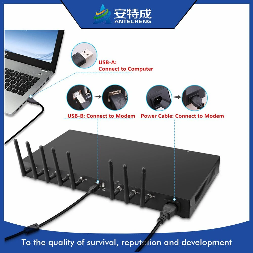 Antecheng waevcom Q2406B 8 портов 1U корпус модема для оптовых sms и мобильных подзарядки |