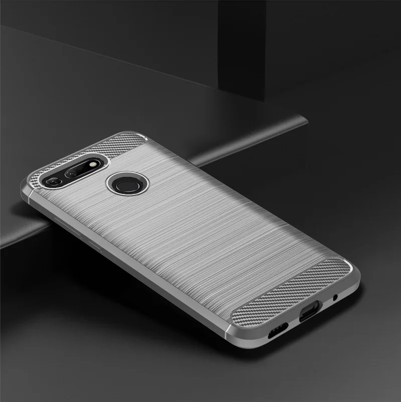 Case For Huawei Honor V20 View 20 6.4 inch Silicone Soft TPU Brushed Carbon Fiber Texture Cover sFor |