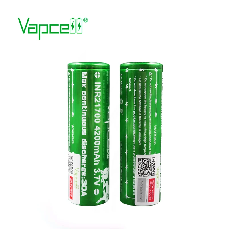 Бесплатная доставка 1 шт. батарея Vapcell 21700 4200 мАч 30 А molicel P42A аккумуляторная для