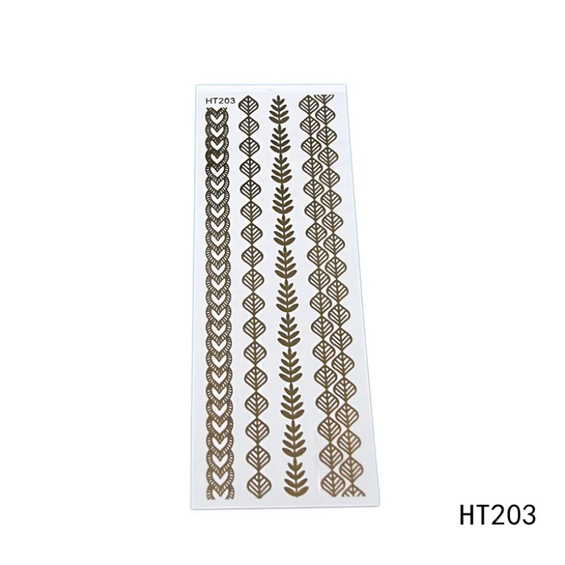 Женская временная татуировка стикер Золотой Серебряный металлик