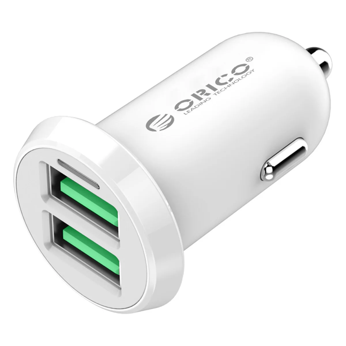 ORICO Dual USB Автомобильное зарядное устройство 2.4A интеллектуальное выходное 17 Вт Зарядное устройство для мобильного телефона прикуриватель DC 12-24 В - Тип штекера: white