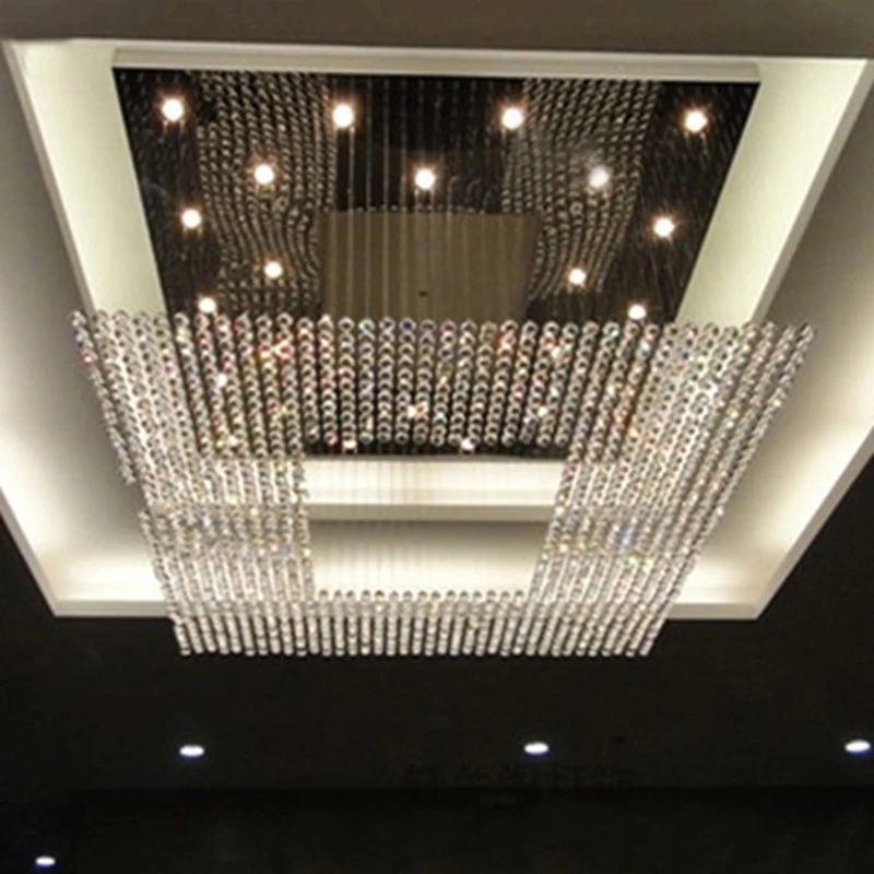 Современные Квадратные светодиодсветодиодный хрустальные люстры большого