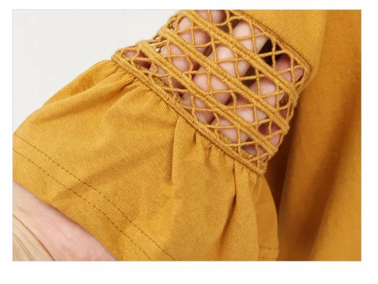 Размеры L 5XL размера плюс летнее платье 2021 большой винтажные полые рукав фонарик