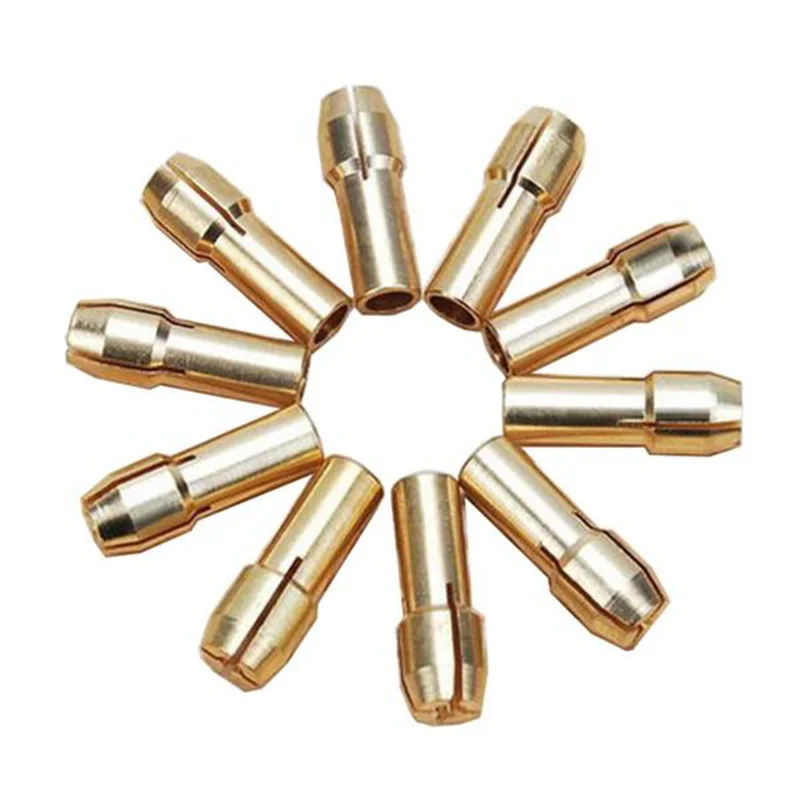 

10 Pieces 0.5-3.2mm Brass Collet Drill Chuck Fits Dremel Rotary Tools Electric Grinding Drill Collect Chuck Holder