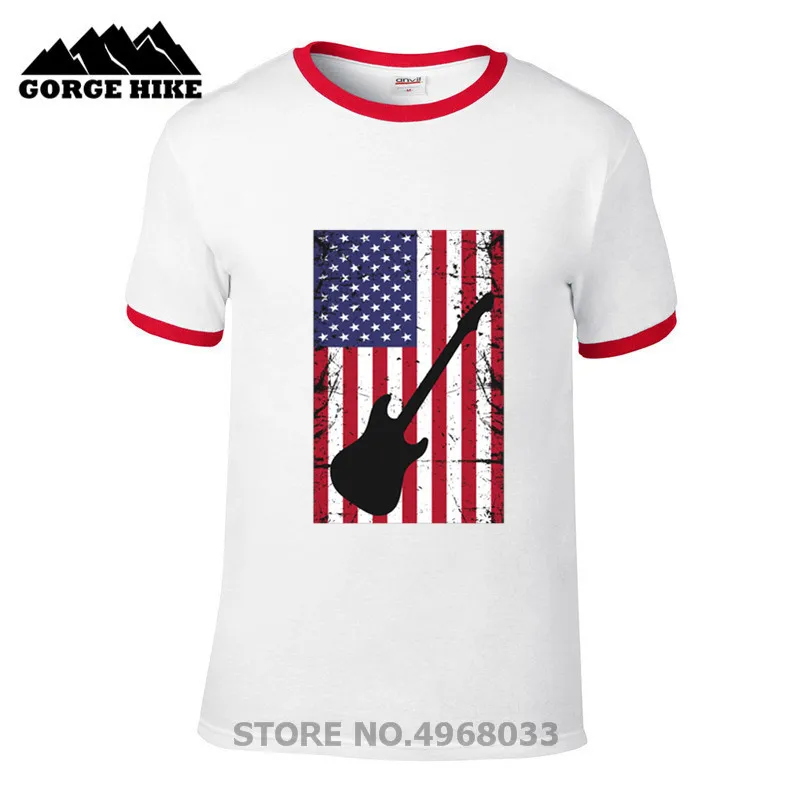 Мужские футболки с 3D изображением гитарного американского флага подарок для