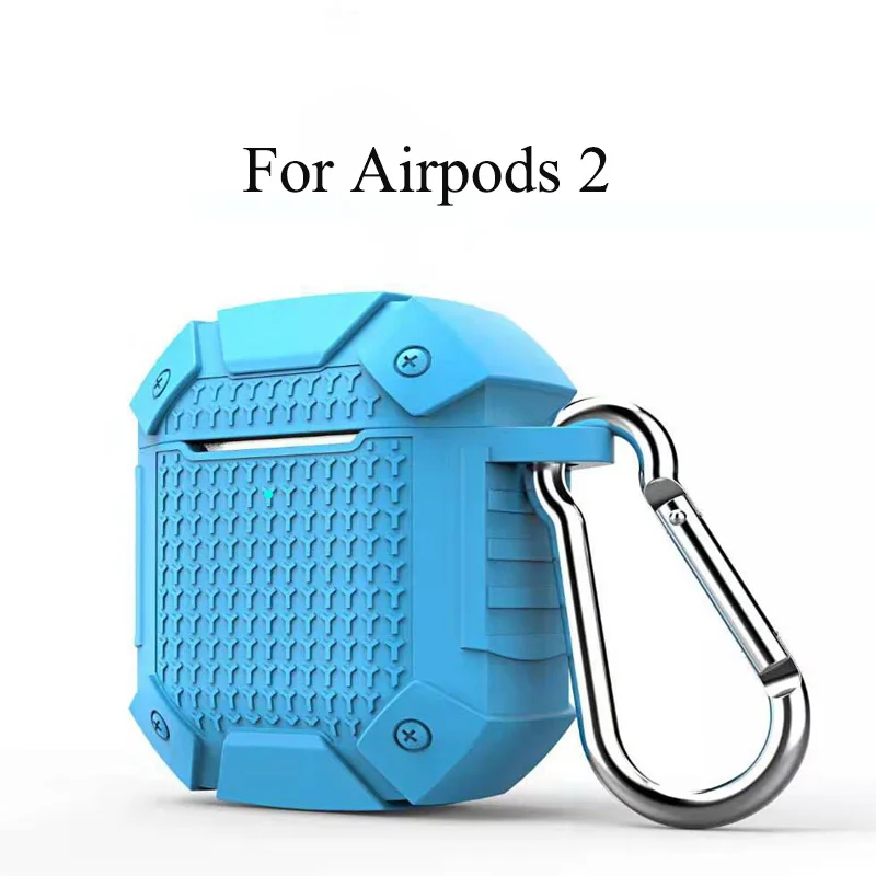 Сверхмощный защитный чехол для наушников для Airpods, противоударный, полная защита, Bluetooth, беспроводной чехол для наушников, для Airpods 2, чехол - Цвет: For Airpods2 SkyBlue
