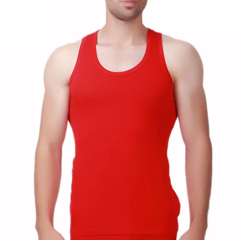 Красный MFERLIER летнее нижнее белье для мужчин 5XL 6XL Плюс размер обхват груди 170 см хлопок Мужская одежда нижнее белье - Цвет: Красный