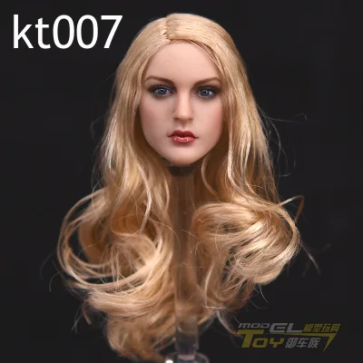 KT007 Прямая поставка из США KT004 KT005 KT007 1/6 Beautifu Европейская голова лепить резьба Женский лепить модель для 12 ''загара S09C тела - Цвет: KT007
