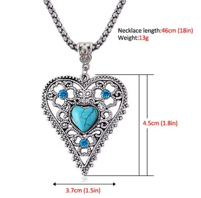 Vintage Designs Blue Rhinestone Stone Earrings Fashion Heart Shape Dangle Drop For Women Girls Style Accessories | Украшения и