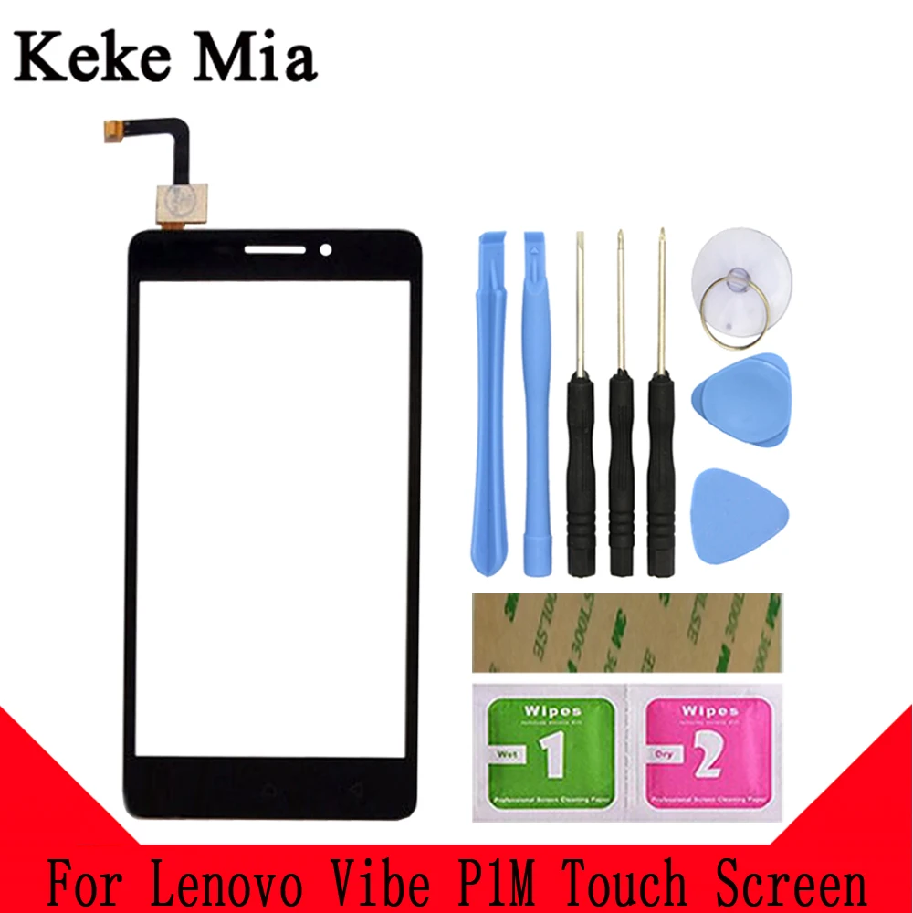 Black With Tools Keke Миа 5," мобильный телефон сенсорный экран для lenovo Vibe P1m P1m a40 P1ma40 P1mc50 сенсорная панель стекло объектив тачпад дигитайзер - Цвет: Black With Tools